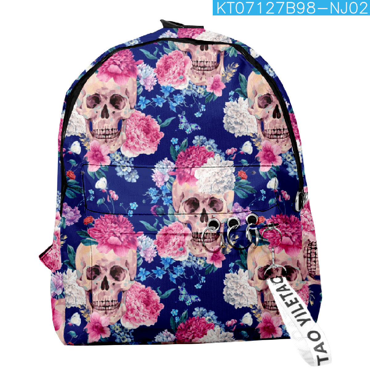 Wholesale 2023 Summer New Flower Skull Oxford Backpack